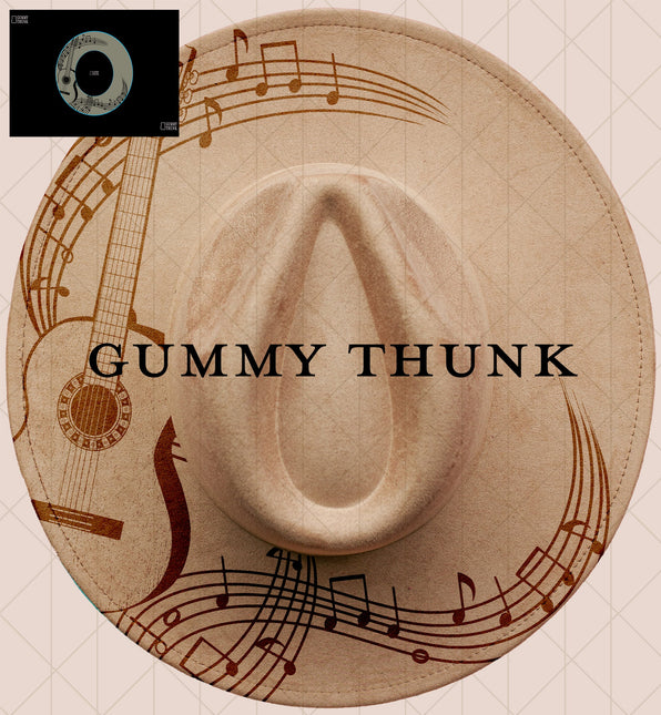 Guitar Digital Projector Design and Template Wide Brim Hats PNG File Only