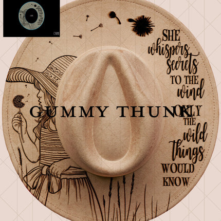 Wild Secrets Digital Projector Design and Template Wide Brim Hats PNG File Only