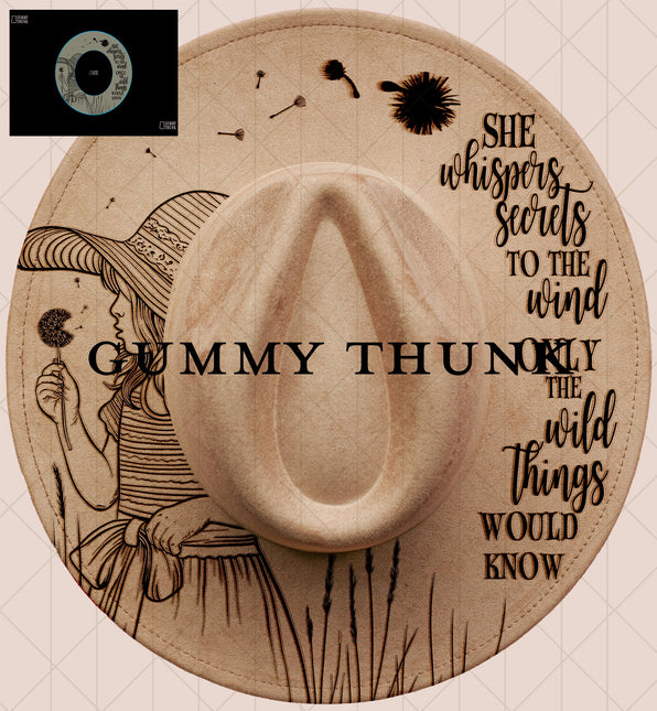 Wild Secrets Digital Projector Design and Template Wide Brim Hats PNG File Only