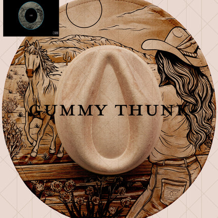Free Rein Laser Digital Projector Design and Template Wide Brim Hats PNG File Only
