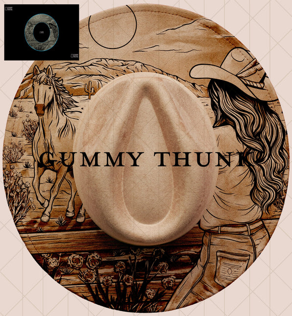 Free Rein Laser Digital Projector Design and Template Wide Brim Hats PNG File Only