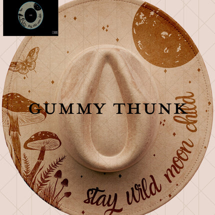 Stay Wild Moon Child White BG Digital Projector Design and Template Wide Brim Hats PNG File Only