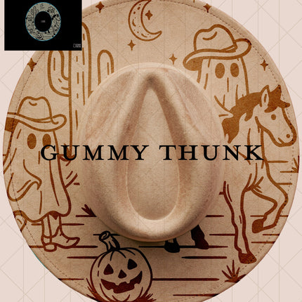 Ghouls Night Digital Projector Design and Template Wide Brim Hats PNG File Only