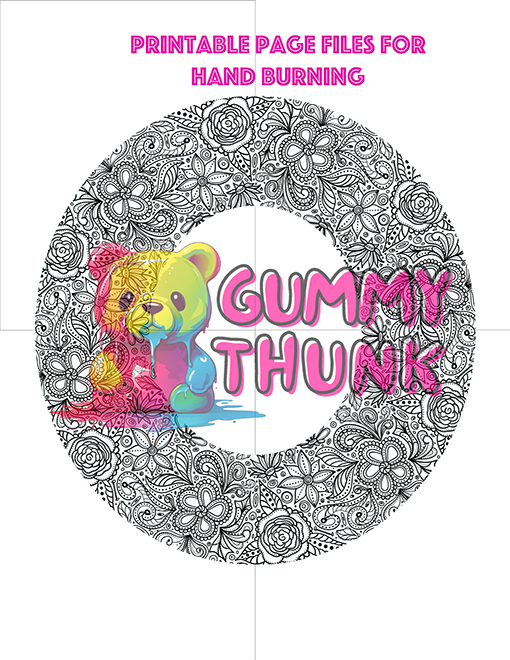 Ink Blossom Wide Brim Hat Template for Burning - Laser SVG and Hand Burning Files