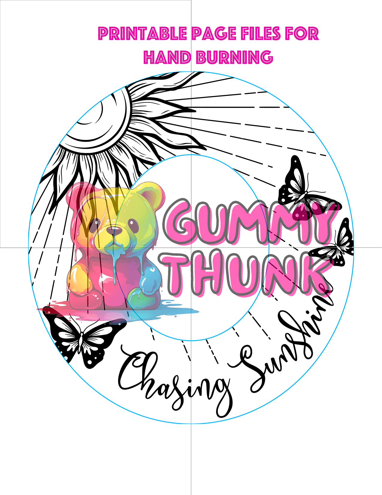 Sunshine Mommy and Me Hats Wide Brim Template for Burning - SVG and PNG Files