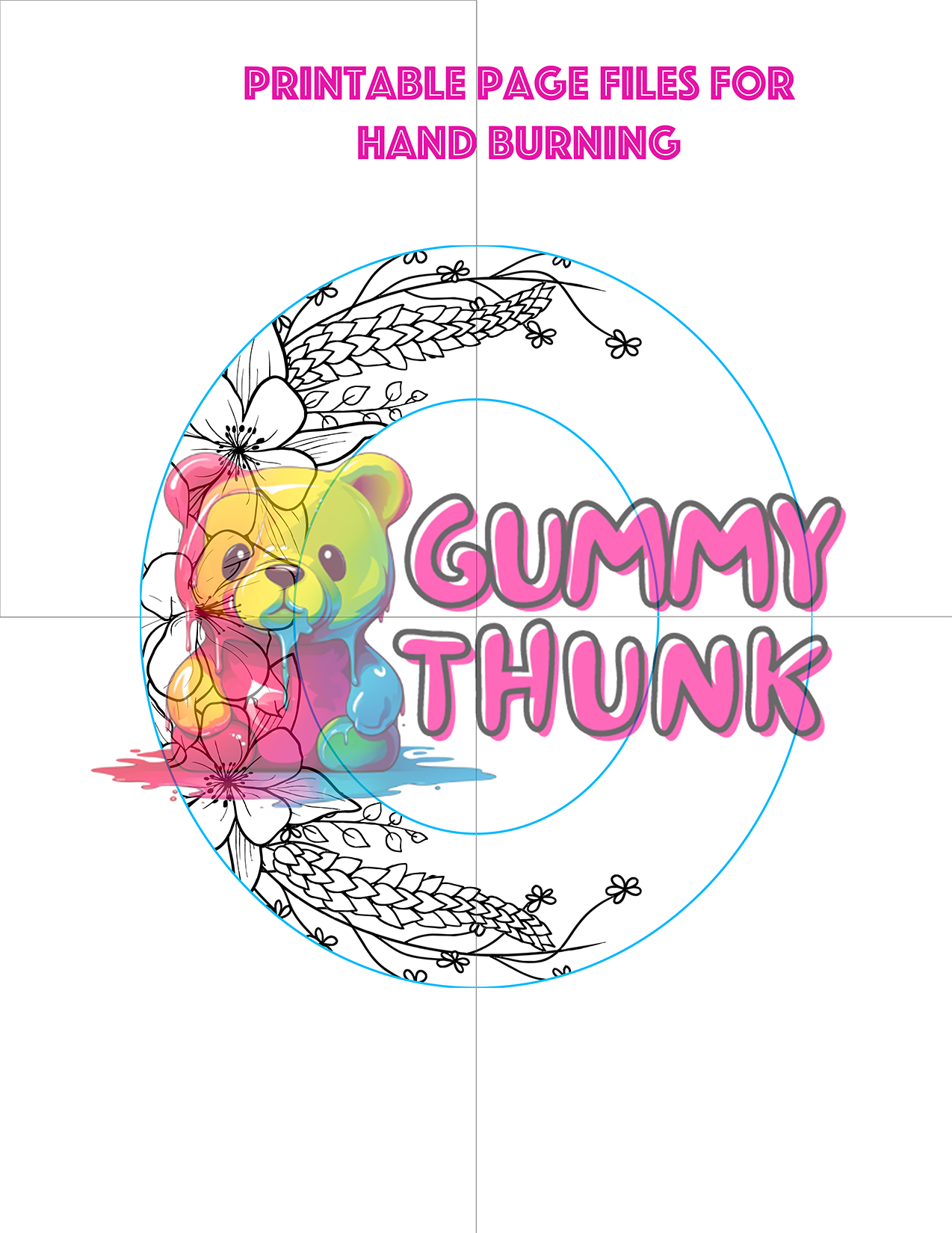 Rocky Mountain Columbine Youth Hat Wide Brim Template for Burning - SVG and PNG Files