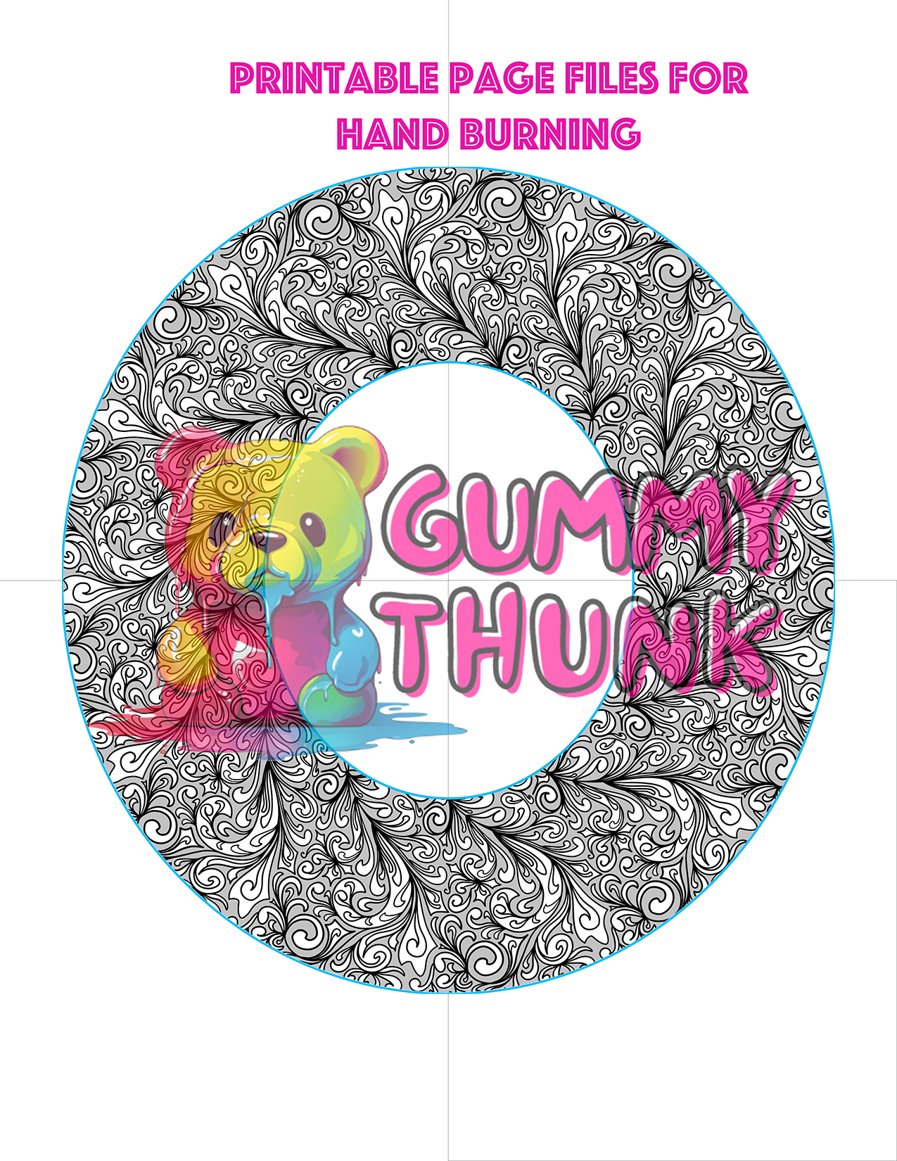 Doodle Dandy Hat - Wide Brim Template for Burning - PNG and SVG File ONLY
