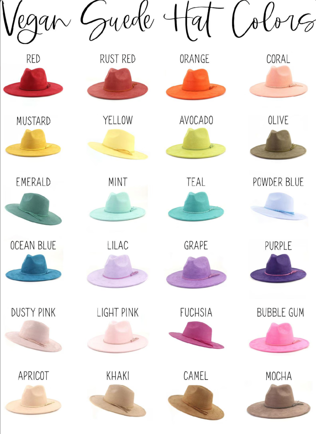 Weeping Willow Hat - Wide Brim Vegan Suede Hat