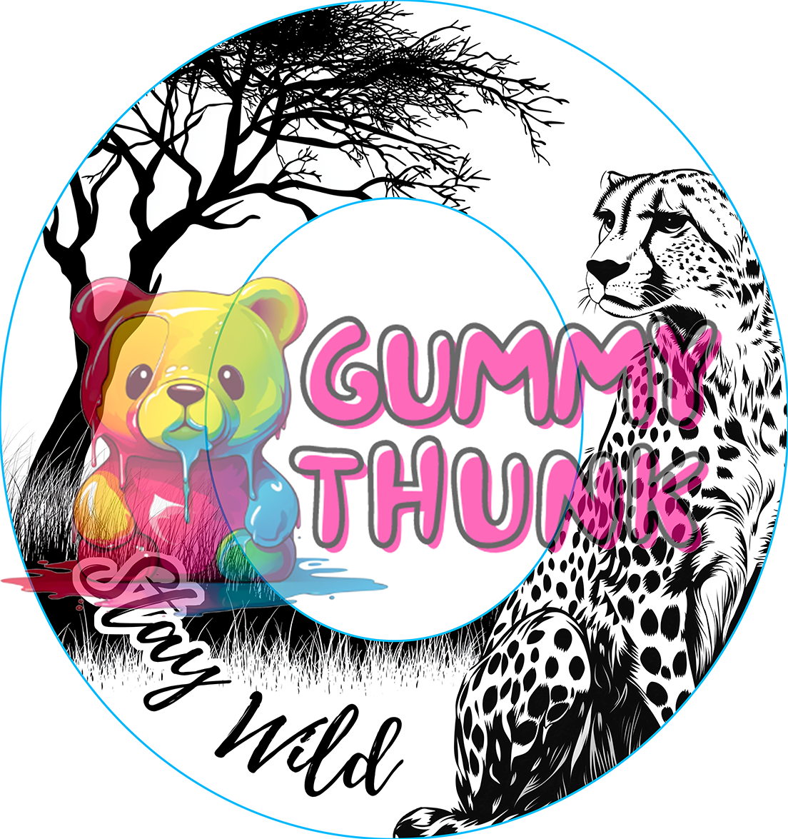 Cheetah Hat Wide Brim Template for Burning - SVG and PNG Files