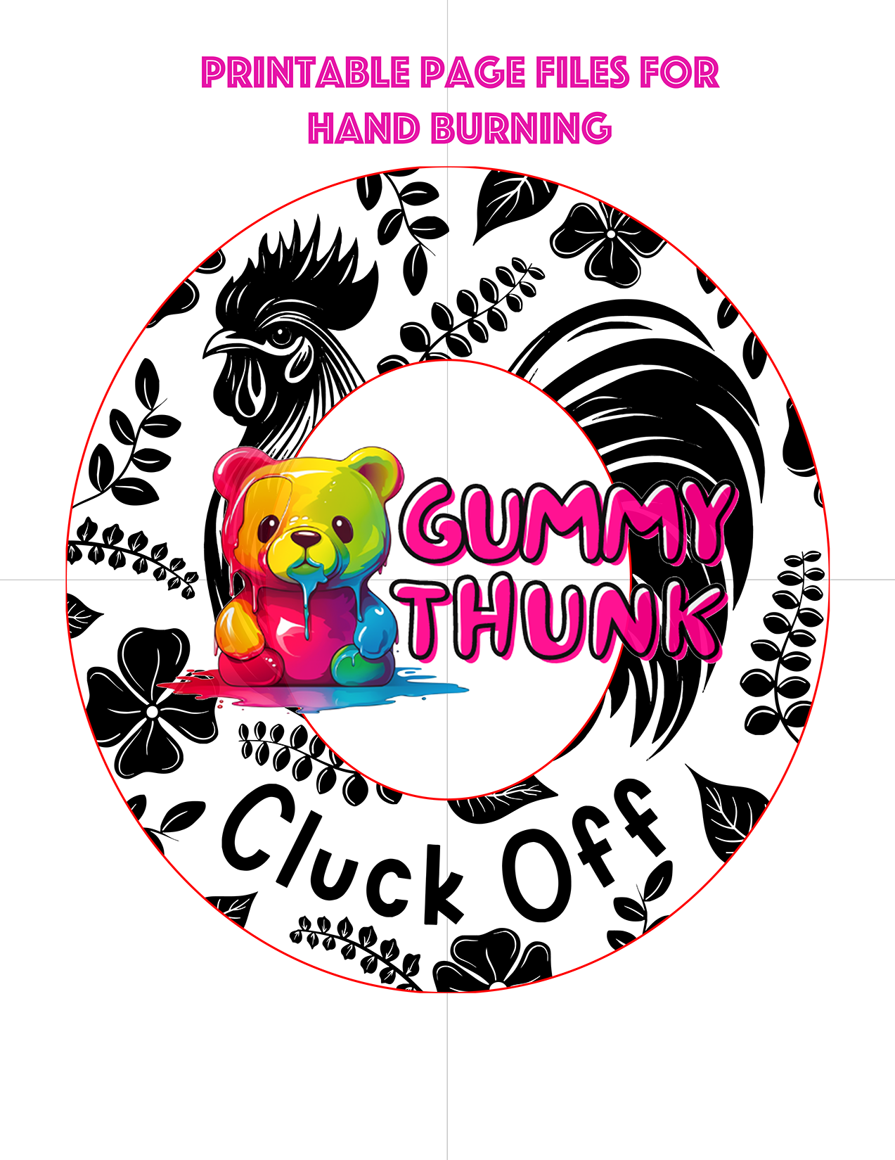 Cluck Off Hat Wide Brim Template for Burning - SVG and PNG Files