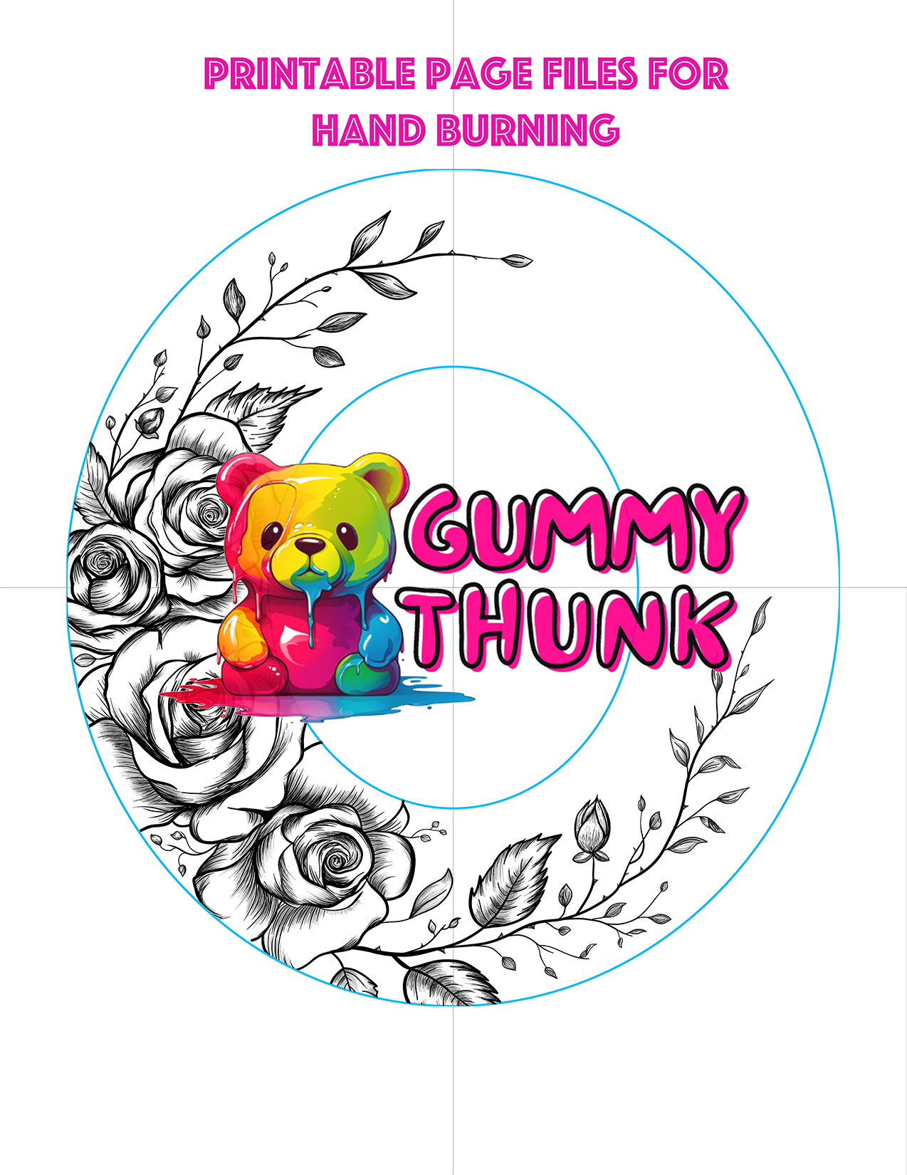 Rose Hat Wide Brim Template for Burning - SVG and PNG Files