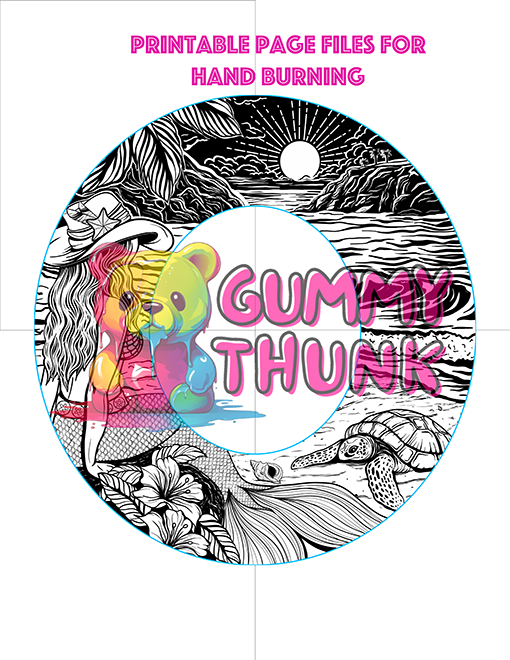 Coastal Cowgirl Wide Brim Hat Template for Burning - Laser SVG and Hand Burning Files