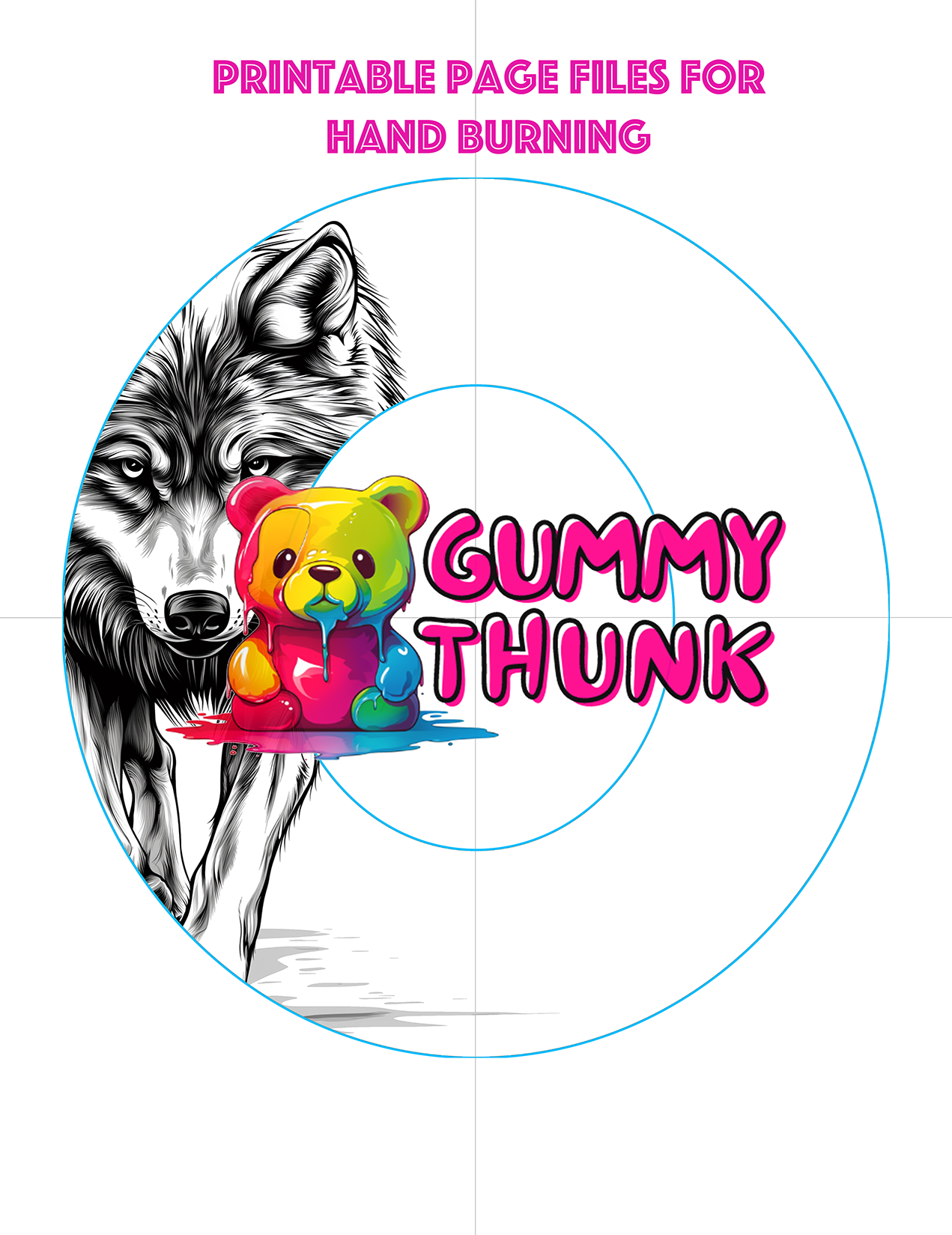 Wolf Hat Wide Brim Template for Burning - SVG and PNG Files