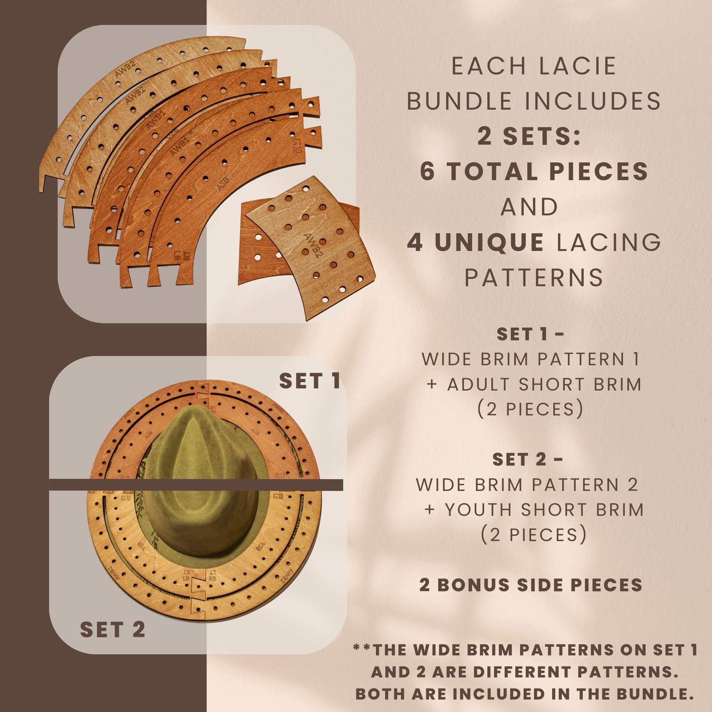 LACIE TOOL 2.0 BUNDLE - Lacing Stencils for Wide Brim, Short Brim, and Youth Hats
