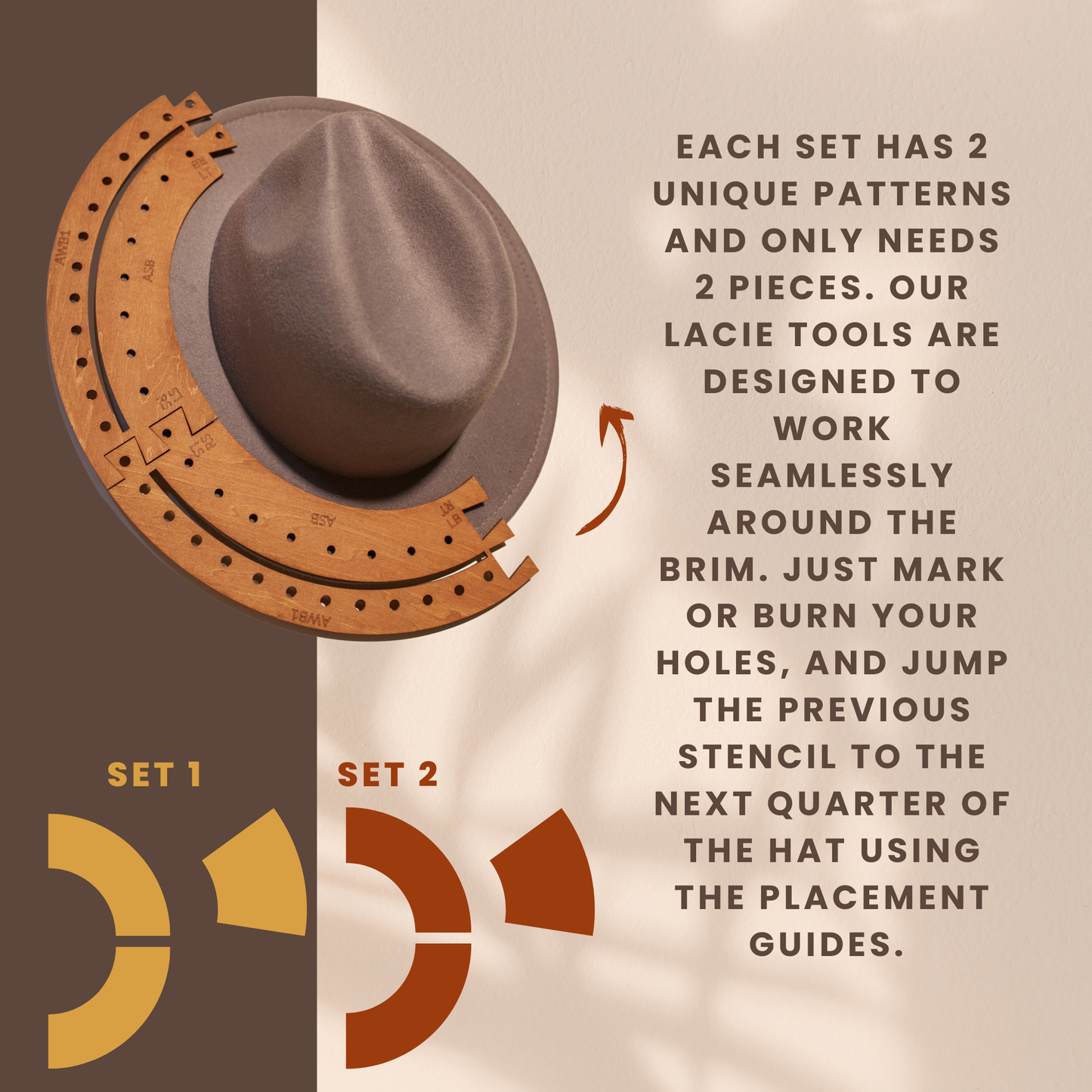LACIE TOOL 2.0 BUNDLE - Lacing Stencils for Wide Brim, Short Brim, and Youth Hats